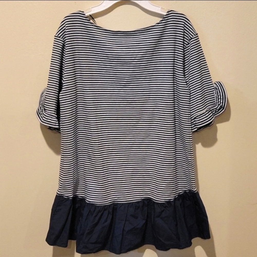 ❤ NWT! MAEVE ANTHROPOLOGIE PEPLUM STRIPED RUFFLE SHIRT / TOP, SMALL - Picture 8 of 10